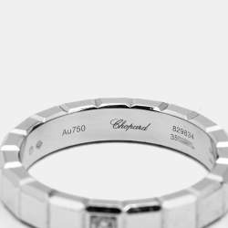 Chopard Ice Cube Diamond 18k White Gold Band Ring Size 56