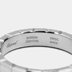 Chopard Ice Cube Diamond 18k White Gold Band Ring Size 56