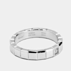 Chopard Ice Cube Diamond 18k White Gold Band Ring Size 56