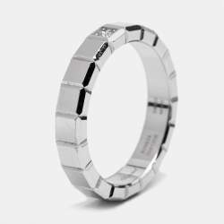 Chopard Ice Cube Diamond 18k White Gold Band Ring Size 56