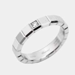 Chopard Ice Cube Diamond 18k White Gold Band Ring Size 56