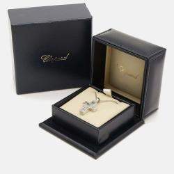 Chopard 18K White Gold and Diamond Happy Diamonds Cross Pendant Necklace