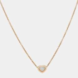 Chopard Happy Hearts Mother of Pearl 18k Rose Necklace