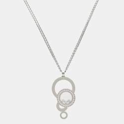 Chopard Happy Bubbles Diamonds 18k White Gold Necklace