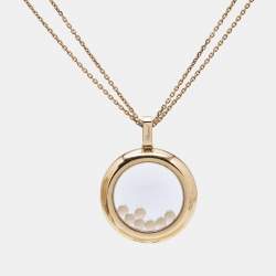 Chopard Happy Diamonds Rainbow Sapphires Diamond 18K Rose Gold Pendant Necklace
