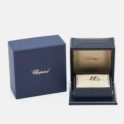 Chopard Happy Hearts Mother of Pearl Diamond 18k Rose Gold Ring Size 52