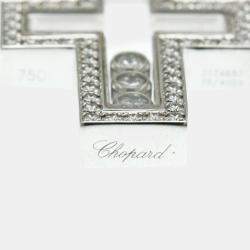 Chopard 18K White Gold and Diamond Happy Diamonds Cross Pendant Necklace