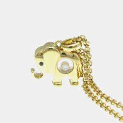 Chopard 18K Yellow Gold Diamond, Sapphire Happy Diamonds Elephant Pendant Necklace