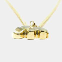 Chopard 18K Yellow Gold Diamond, Sapphire Happy Diamonds Elephant Pendant Necklace