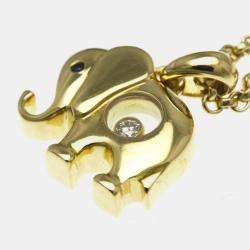 Chopard 18K Yellow Gold Diamond, Sapphire Happy Diamonds Elephant Pendant Necklace