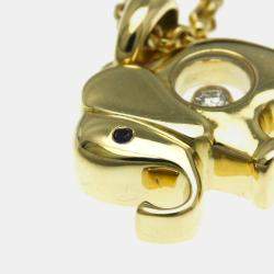 Chopard 18K Yellow Gold Diamond, Sapphire Happy Diamonds Elephant Pendant Necklace