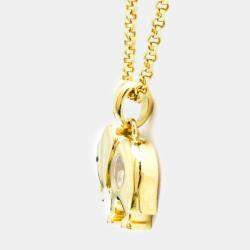 Chopard 18K Yellow Gold Diamond, Sapphire Happy Diamonds Elephant Pendant Necklace