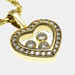 Chopard 18K Yellow Gold Diamond Happy Hearts Icon Pendant Necklace