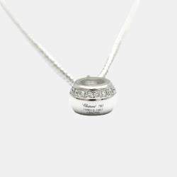 Chopard 18K White Gold Diamond Miss Happy Necklace 