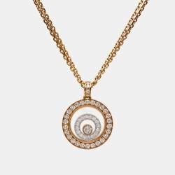 Chopard Happy Spirit Diamonds 18k Two Tone Gold Necklace