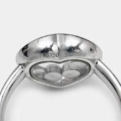 Chopard Happy Hearts Diamonds 18k White Gold Ring Size 53