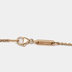 Pre Owned Chopard Happy Hearts Diamond Lapis Lazuli 18k Rose Gold Pendant Necklace