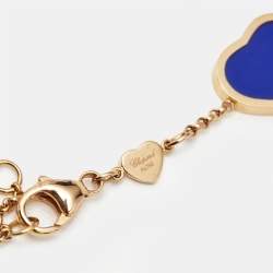 Pre Owned Chopard Happy Hearts Lapis Lazuli Diamond 18k Rose Gold Bracelet