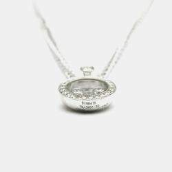 Pre Owned Chopard Happy Diamonds Icon 18K White Gold and Diamond Pendant Necklace