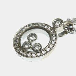 Pre Owned Chopard Happy Diamonds Icon 18K White Gold and Diamond Pendant Necklace