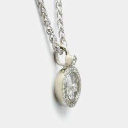 Pre Owned Chopard Happy Diamonds Icon 18K White Gold and Diamond Pendant Necklace
