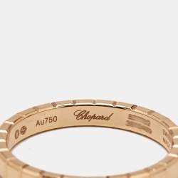 Pre Owned Chopard Ice Cube 18k Rose Gold Ring Size 49