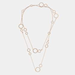 Pre Owned Chopard 18K Yellow Gold Diamond Long Link Station Necklace