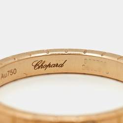 Pre Owned Chopard Ice Cube Diamond 18k Rose Gold Band Ring Size 52