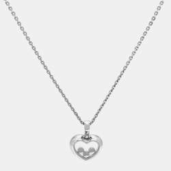 Pre Owned Chopard Happy Diamonds Icon Diamond 18k White Gold Necklace