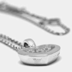 Pre Owned Chopard Happy Diamonds Icon Diamond 18k White Gold Necklace