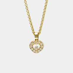 Pre Owned Chopard Happy Diamonds 18K Yellow Gold Diamond Necklace