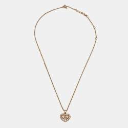 Pre Owned Chopard Happy Diamonds 18k Rose Gold Pendant Necklace