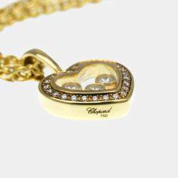 Pre Owned Chopard Happy Diamonds 18K Yellow Gold Diamond Necklace 