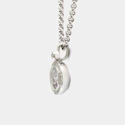 Pre Owned Chopard Happy Diamonds 18K White Gold Diamond, Ruby, Sapphire Necklace