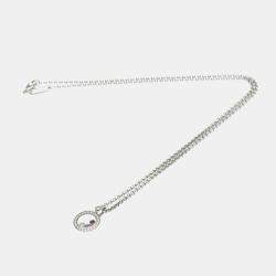 Pre Owned Chopard Happy Diamonds 18K White Gold Diamond, Ruby, Sapphire Necklace