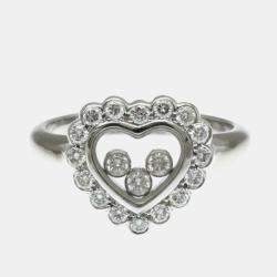 Pre Owned Chopard Happy Diamonds 18K White Gold Diamonds Ring EU 55