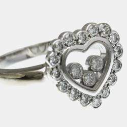 Pre Owned Chopard Happy Diamonds 18K White Gold Diamonds Ring EU 55