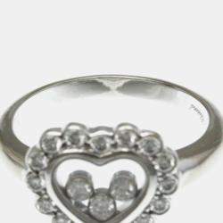 Pre Owned Chopard Happy Diamonds 18K White Gold Diamonds Ring EU 55