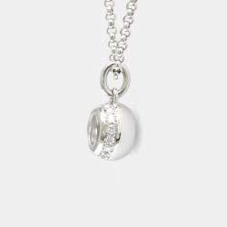 مملوكة مسبقًا Chopard Happy Diamonds 18K White Gold and Diamond Pendant Necklace