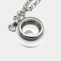 مملوكة مسبقًا Chopard Happy Diamonds 18K White Gold and Diamond Pendant Necklace