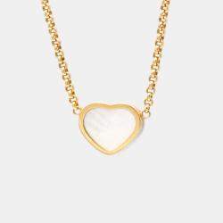 Pre Owned قلادة شوبارد هابي هارتس ذهب وردي عيار 18 وأم اللؤلؤ