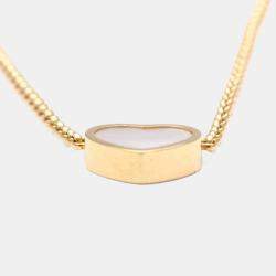 Pre Owned قلادة شوبارد هابي هارتس ذهب وردي عيار 18 وأم اللؤلؤ