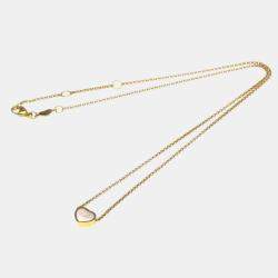 Pre Owned قلادة شوبارد هابي هارتس ذهب وردي عيار 18 وأم اللؤلؤ