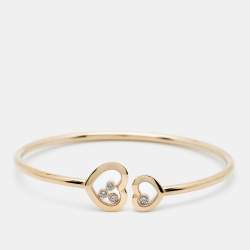 Pre Owned Chopard Happy Diamonds Icons Diamond 18K Rose Gold Open Cuff Bracelet