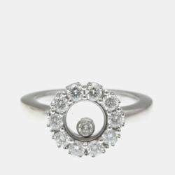 Pre Owned خاتم شوبارد هابي دايموندز ماس وذهب أبيض عيار 18 مقاس 47