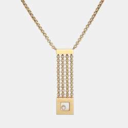 Pre Owned Chopard Happy Diamonds Icon 18k Yellow Gold Pendant Necklace