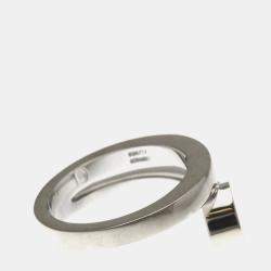 Pre Owned خاتم شوبارد هابي هارت تويست ألماس وذهب أبيض عيار 18 مقاس 49