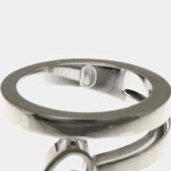 Pre Owned خاتم شوبارد هابي هارت تويست ألماس وذهب أبيض عيار 18 مقاس 49