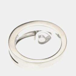 Pre Owned خاتم شوبارد هابي هارت تويست ألماس وذهب أبيض عيار 18 مقاس 49