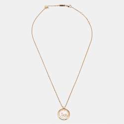 Pre Owned قلادة شوبارد هابي دايموندز عائمة بالحرف العربي م ألماس ذهب وردي عيار 18